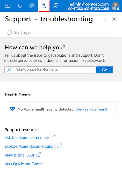 Screenshot showing the How can we help question view for the Support plus troubleshooting feature.