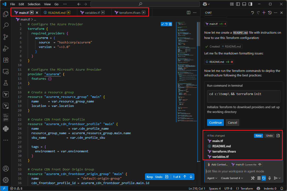 Screenshot of the Copilot generated files in VS Code.