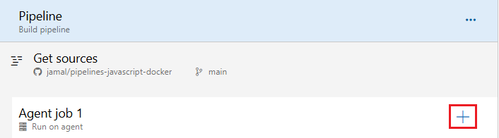 Screenshot of add task icon in the classic pipeline editor.