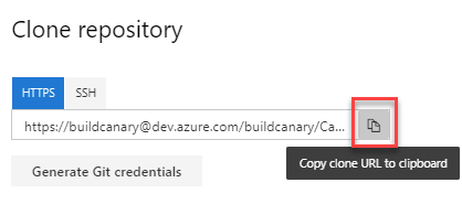 Screenshot that shows the wiki repository to clone in the Clone repository dialog.