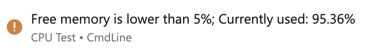 Screenshot of Limited memory and disk space warning Screenshot of Limited memory and disk space warning.