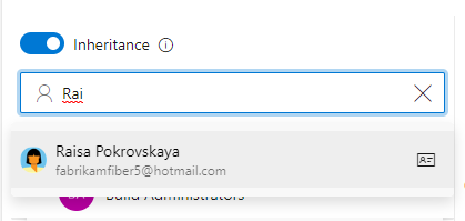 Screenshot that shows selecting a user or group.