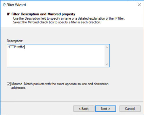 Screenshot of selecting the mirrored property.
