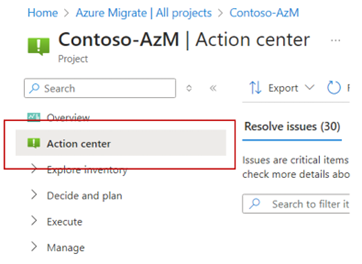Screenshot of Action Center.