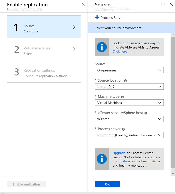 Enable replication source window.