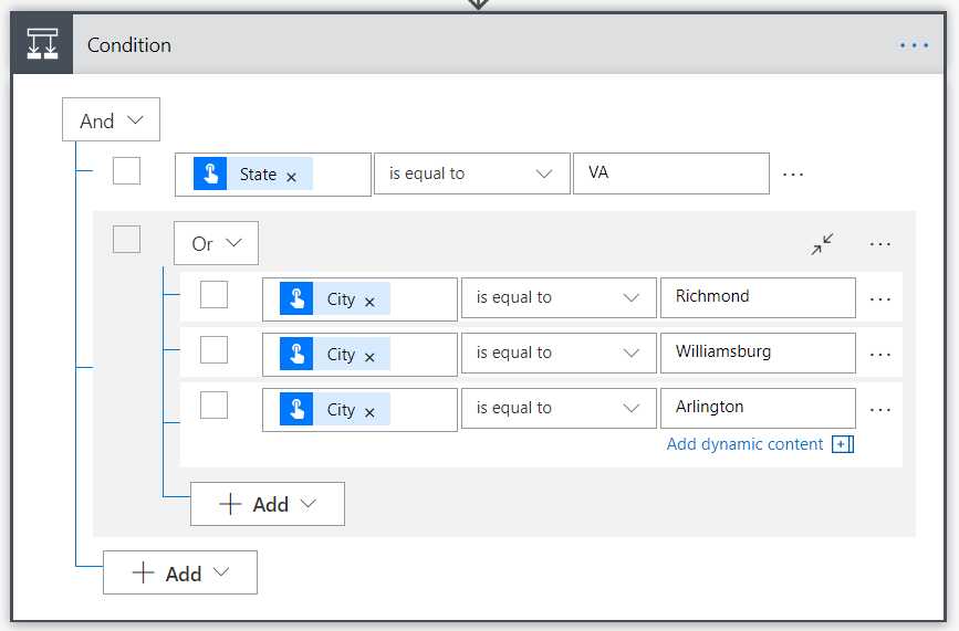 Advanced condition builder Advanced condition builder