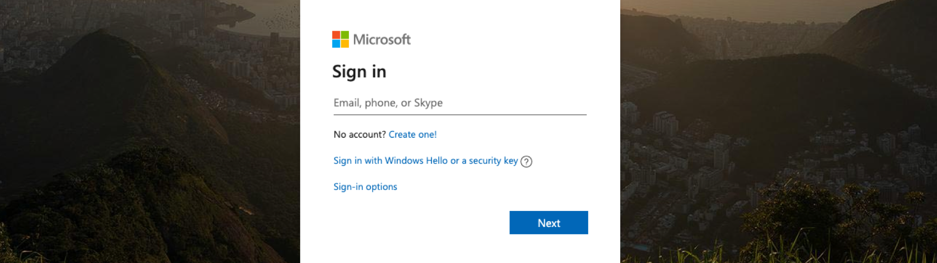 Sign in with Microsoft account