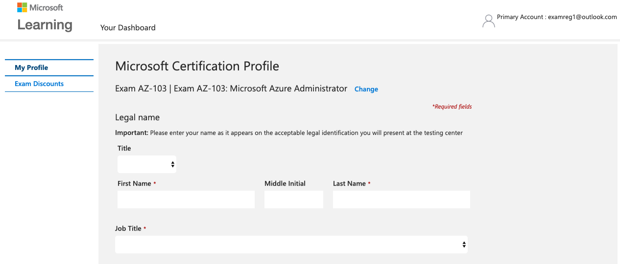 Confirm details in Microsoft Certification Profile