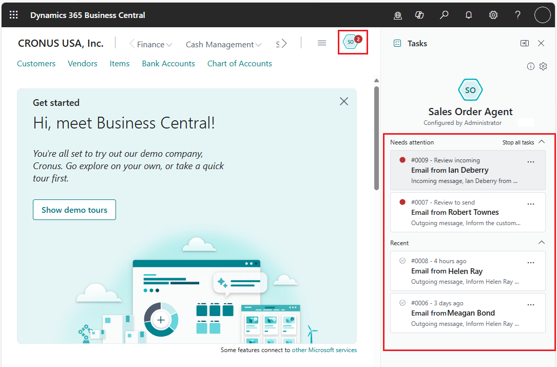 Shows the task view with steps
