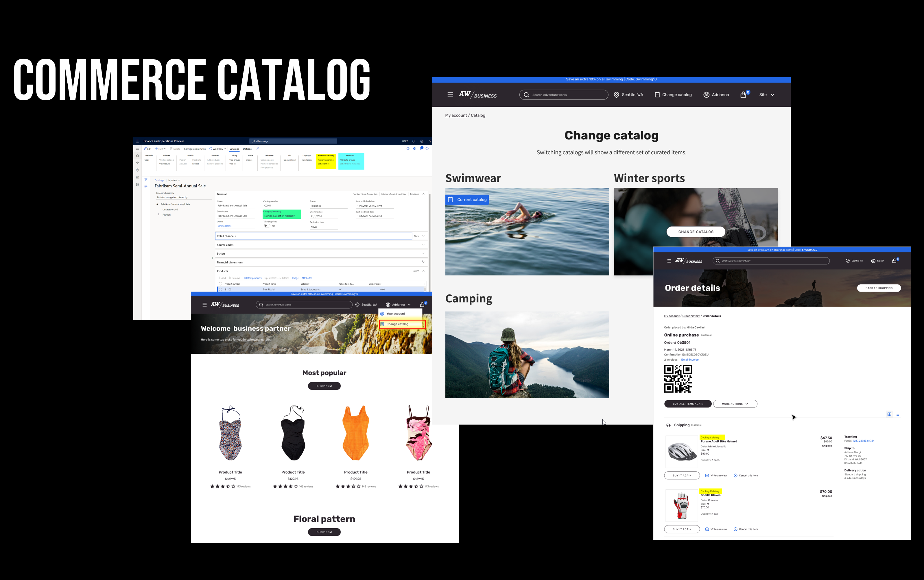 Screenshot of Commerce product catalogs preview.
