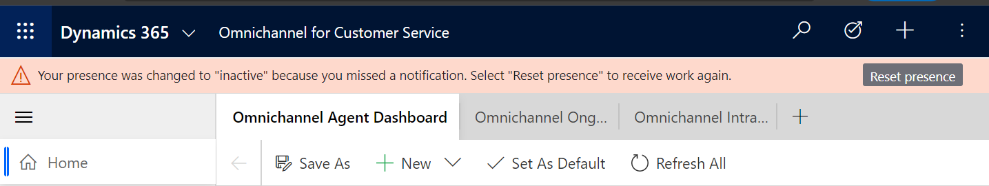 Missed notification alert Missed notification alert.