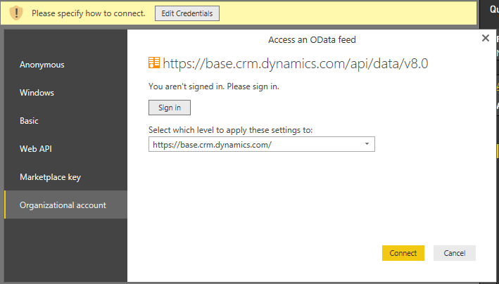 Access to OData feed Access to OData feed.