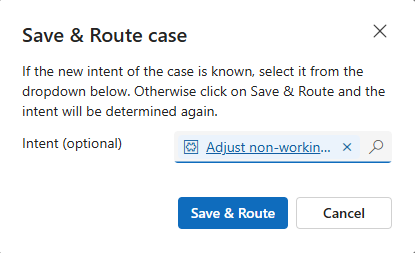 Screenshot of save and route with intent UI.