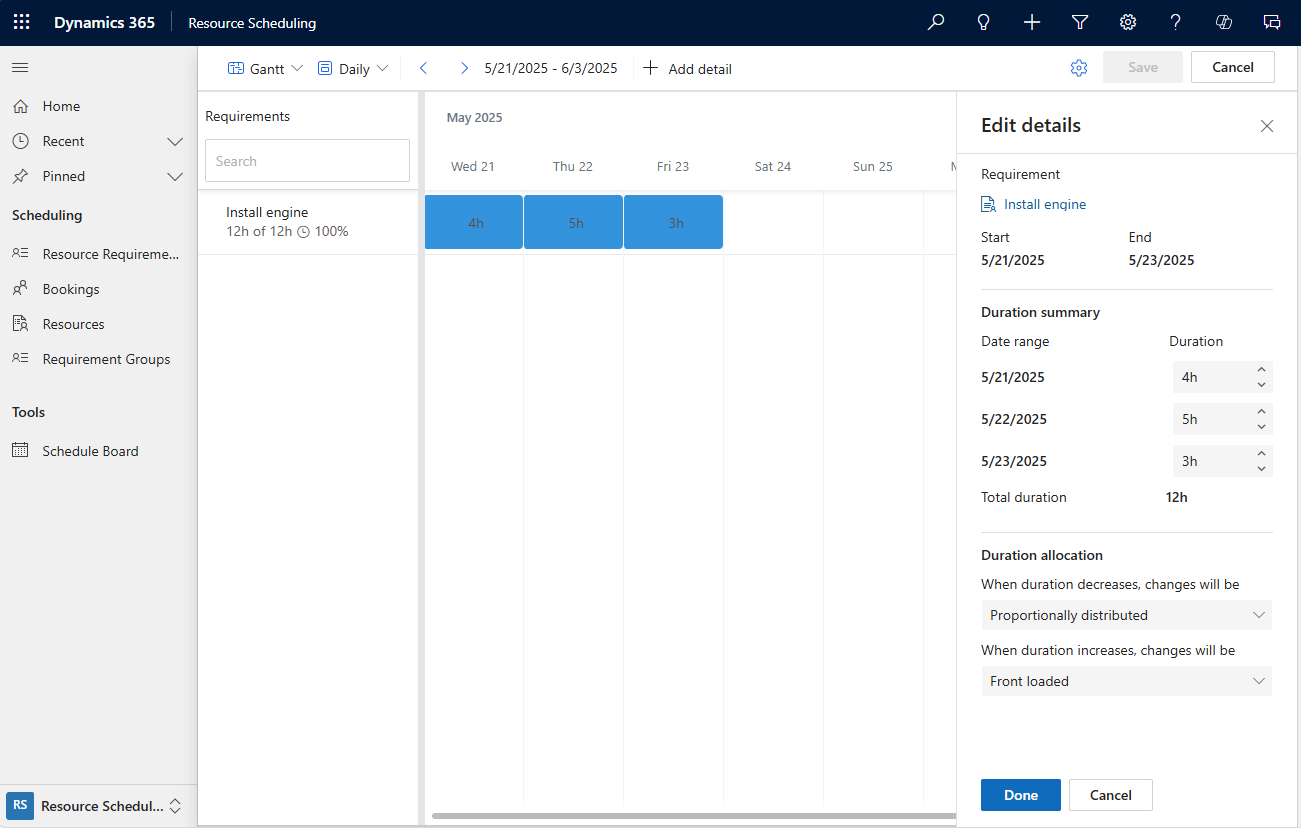 Screenshot of Edit details pane for Specify Pattern.