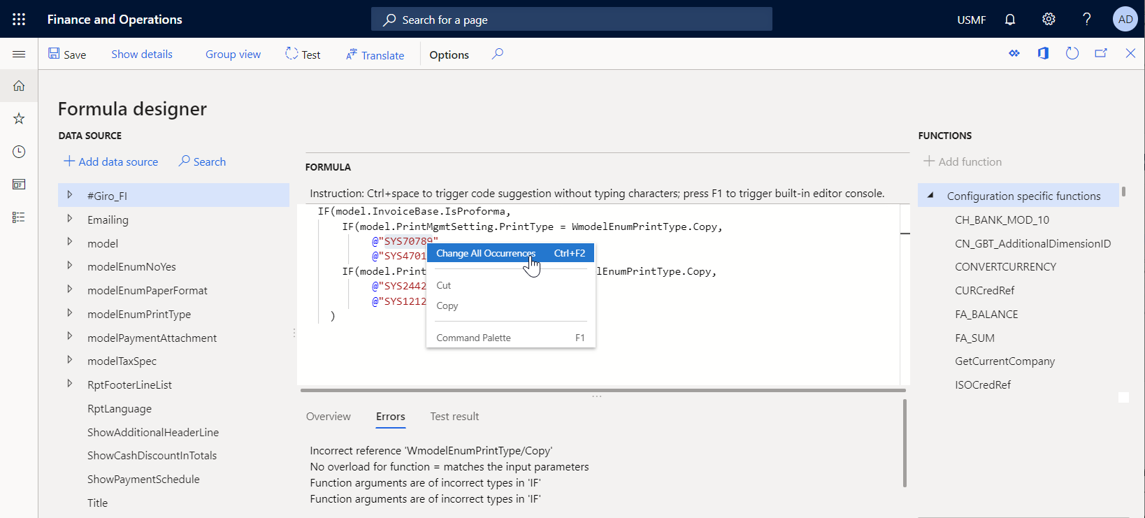Screenshot of the ER formula editor showing syntax colorization.