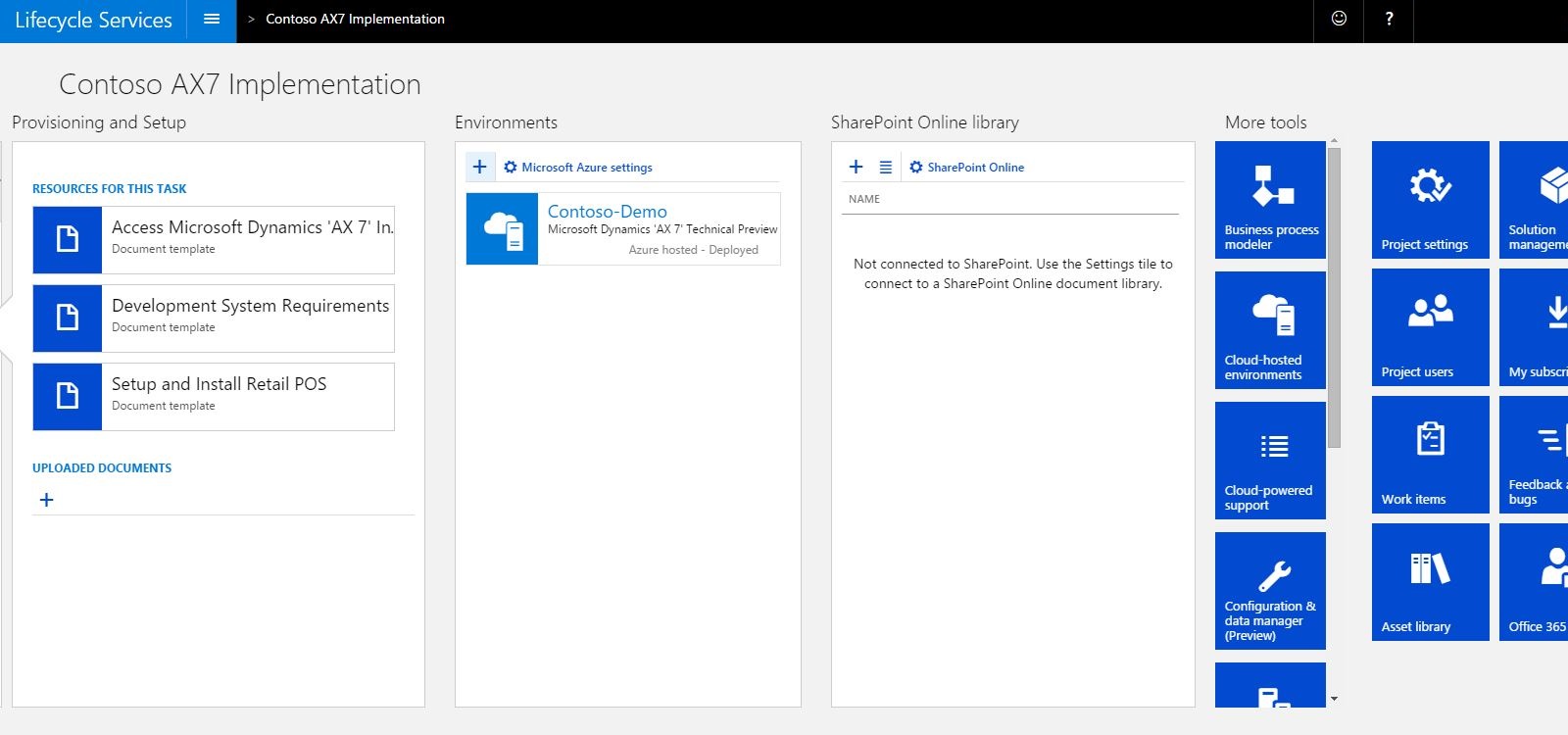 Screenshot of the new environment in the Environments section.