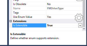 Screenshot of extensible enums settings.