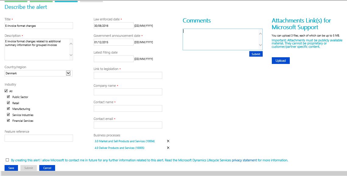 Screenshot of Alert details.