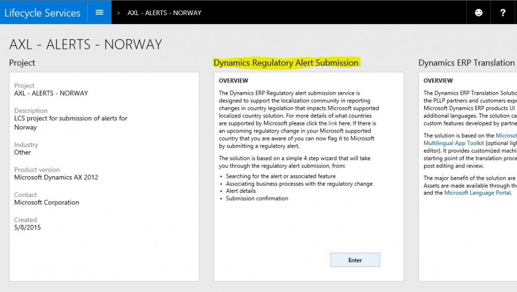 Screenshot of Reg alert service.