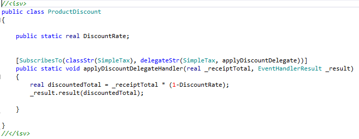 Screenshot of the ProductDiscount class.