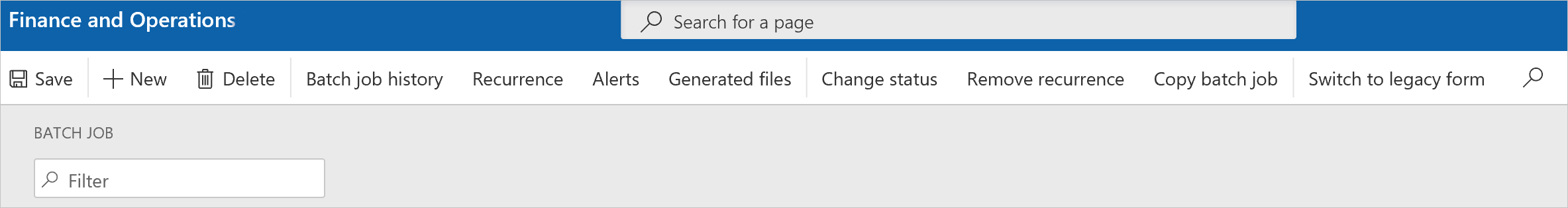Screenshot of the Switch to legacy form button.