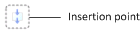 Screenshot of the insertion point on the workflow canvas.