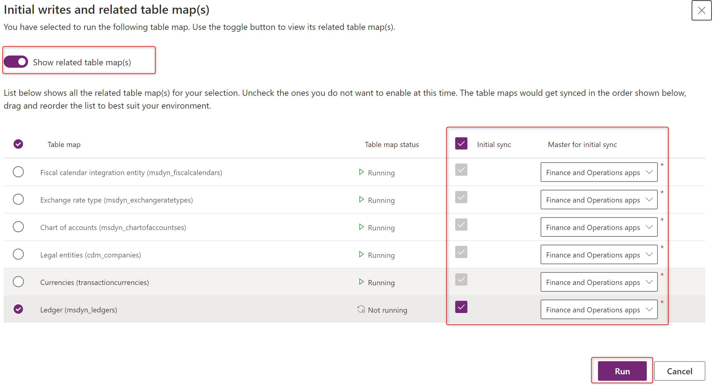 Screenshot of the Ledger map synchronization process.