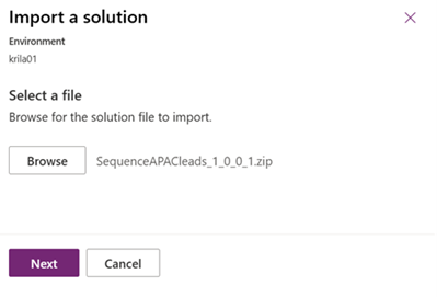 Screenshot of browsing and selecting the solution.