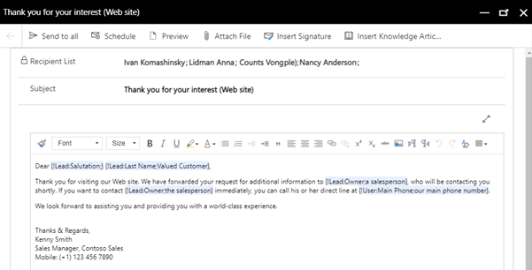 Screenshot of the email composer opened.