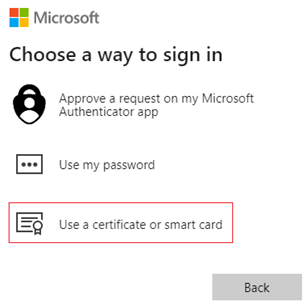 Screenshot that shows the sign-in dialog if FIDO2 authentication is also available.