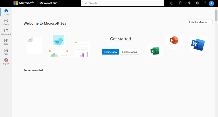 Screenshot of Microsoft Welcome page.