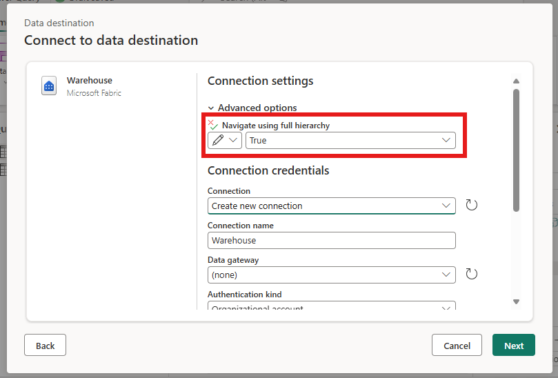 Screenshot highlighting the Enable schema support option.