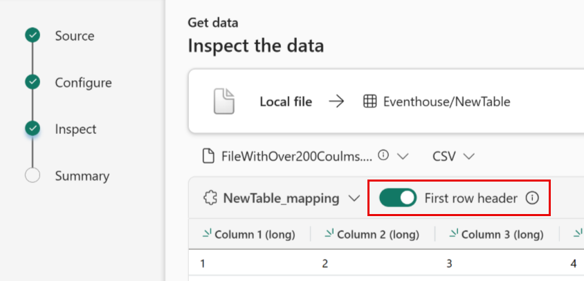 Screenshot of advanced CSV options.