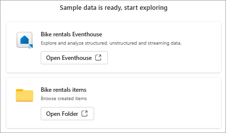 Screenshot of the interface with Open Eventhouse and Open Folder buttons.