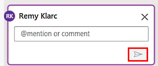Mention or comment Screenshot of the mention or comment box.