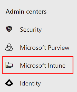 Screenshot that shows the admin centers in the Microsoft 365 admin center.