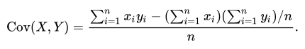 Image showing a covariance population formula.