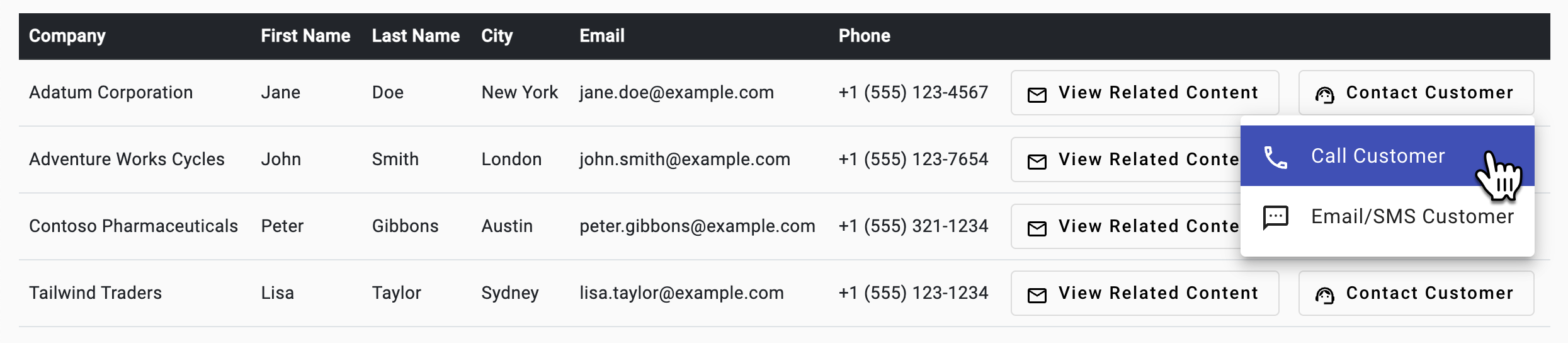 ACS phone calling component - Calling a Customer