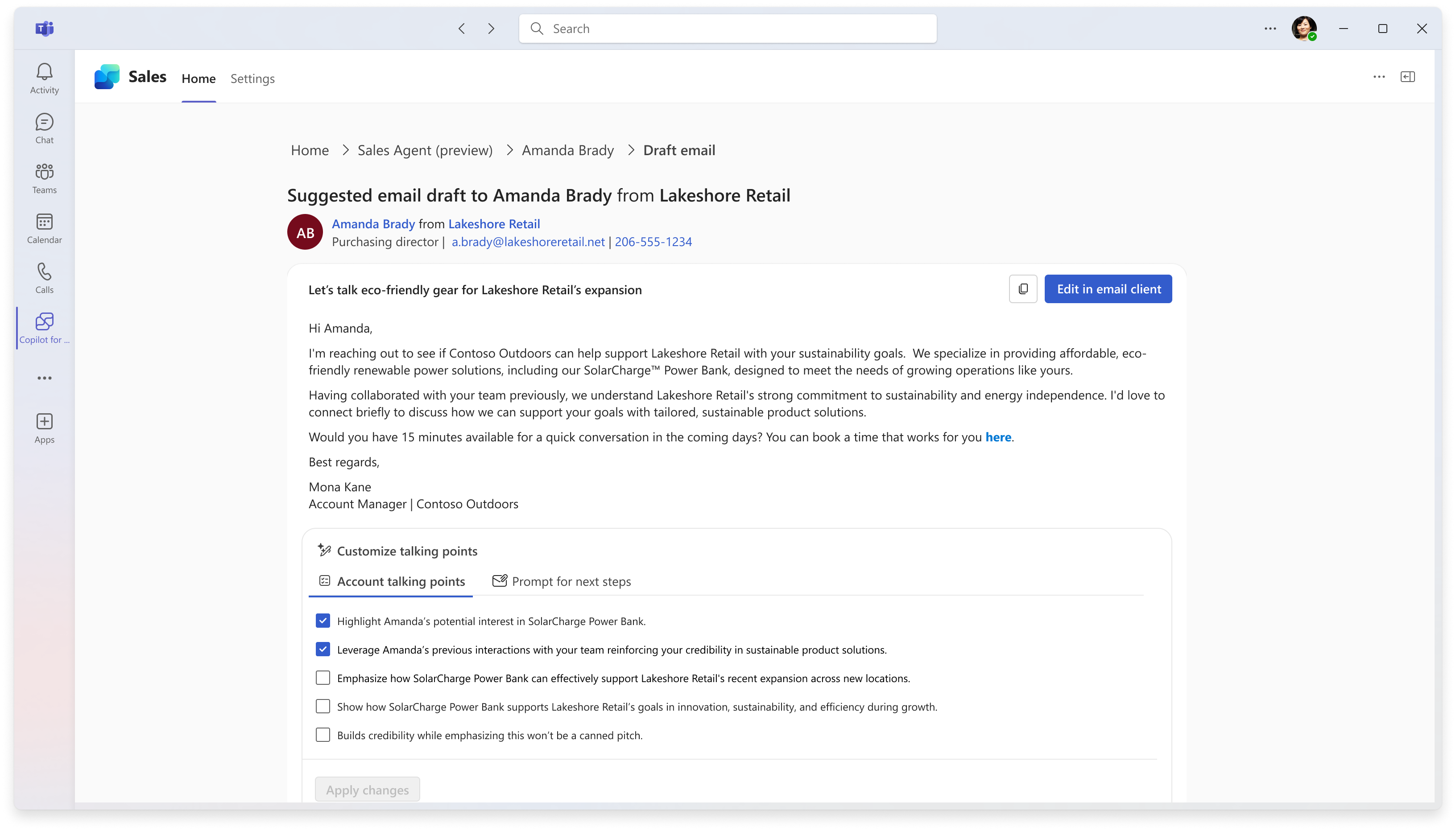 Screenshot showing Lead Research and Outreach email creation and modification of outreach emails.