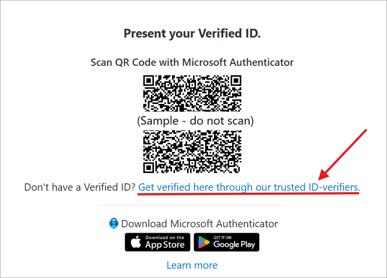 Screenshot that shows the Get verified through our trusted ID-verifies dialog box.