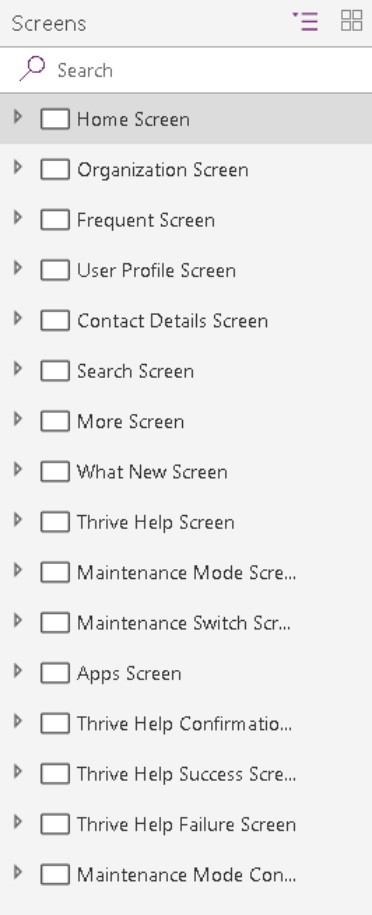 Screenshot that shows a list of screen names that follow the described pattern.