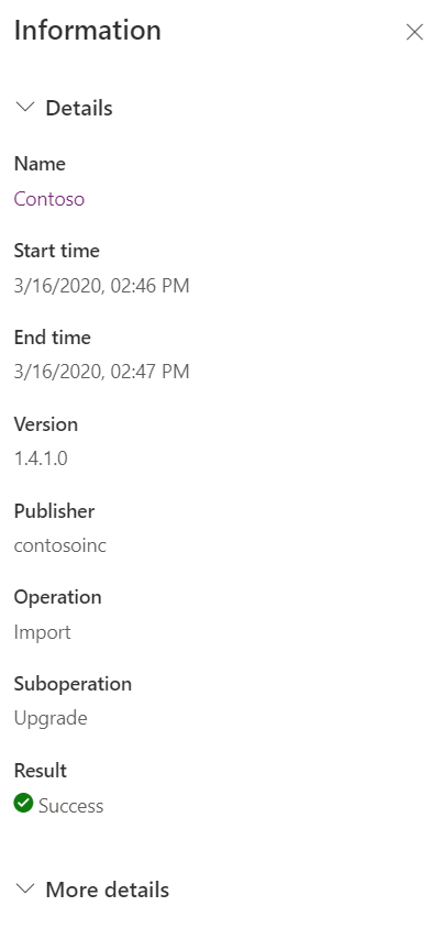 Solution history details Solution history details.