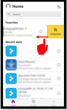 Remove the app from the list Remove the app from the list.