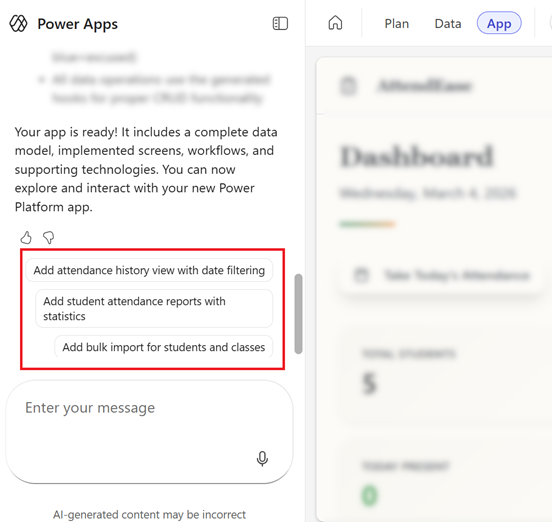 Suggested next actions