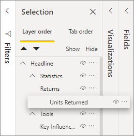 Screenshot of dragging and dropping groups in the Selection pane.