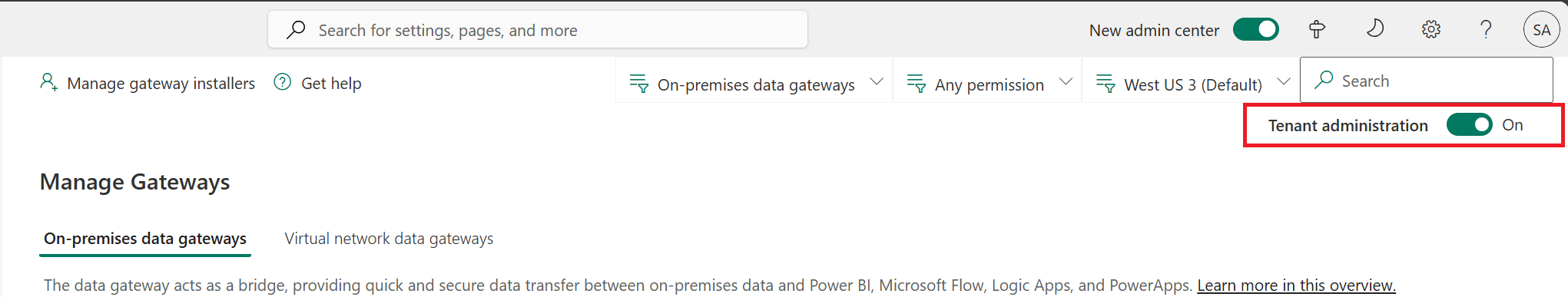 Power Platform admin.
