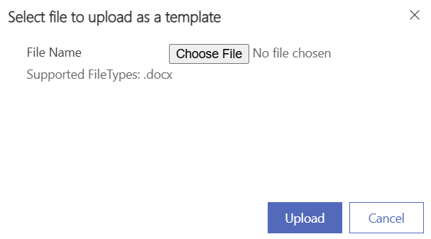 Upload Template dialog box.