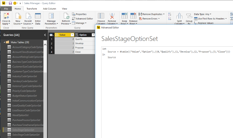 Create an option set query Create an option set query
