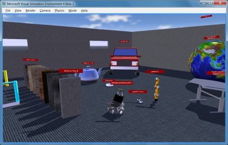Editor and several pre-programmed robot models
