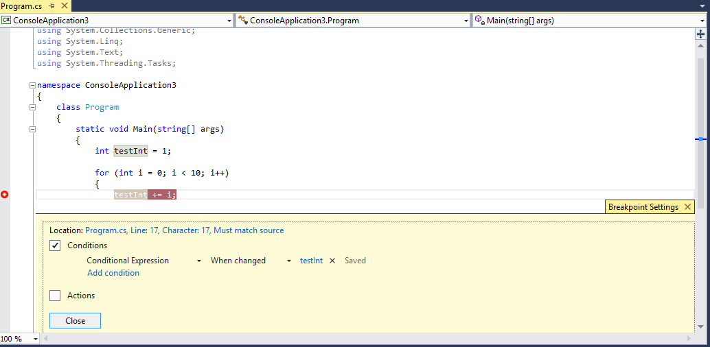 BreakpointWhenChanged Breakpoint when changed
